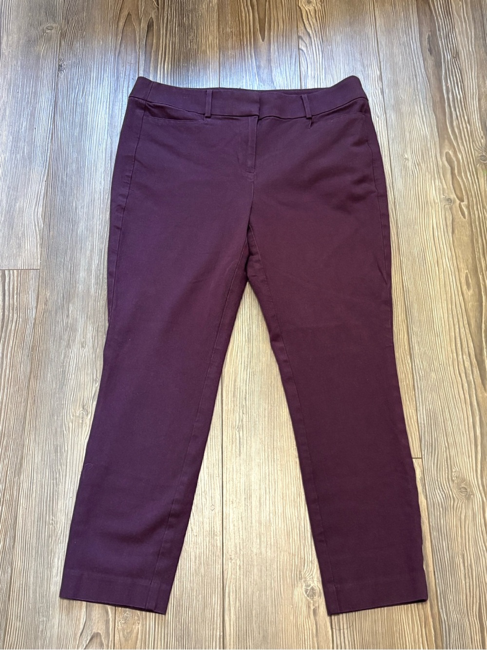 LOFT Skinny Ankle Pants 10 Plum Purple Workwear Mid Rise Business Casual Stretch